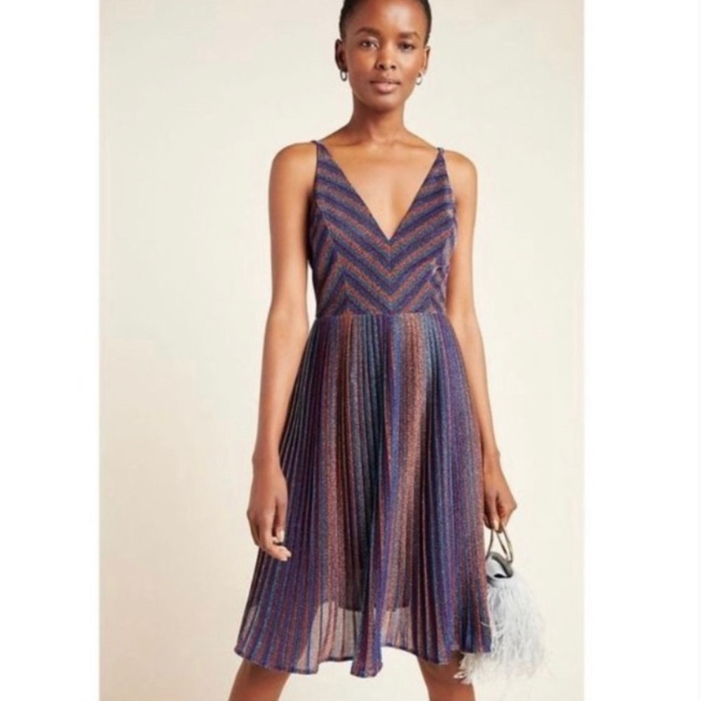 COPY - Dress the Population Farrah Metallic Midi Dress XS